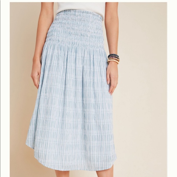 Anthropologie Karyn Smocked Midi Skirt - Picture 3 of 15